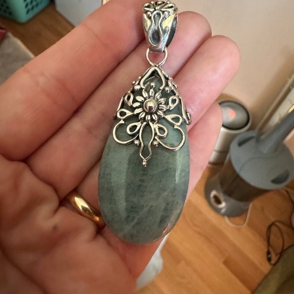 Doug Paulus Aquamarine Sterling Silver LARGE Pendant - Picture 10 of 12